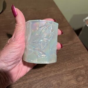 Vintage Fenton Iridescent Glass Candle Holder